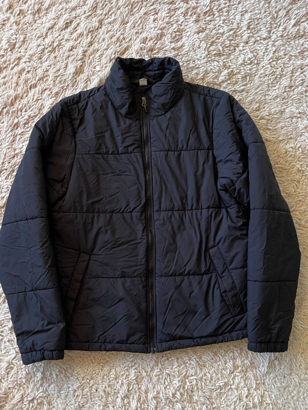 REI Co-op Puffer Jacket Black Mens Medium Zip Up Insulated Outdoor Coat